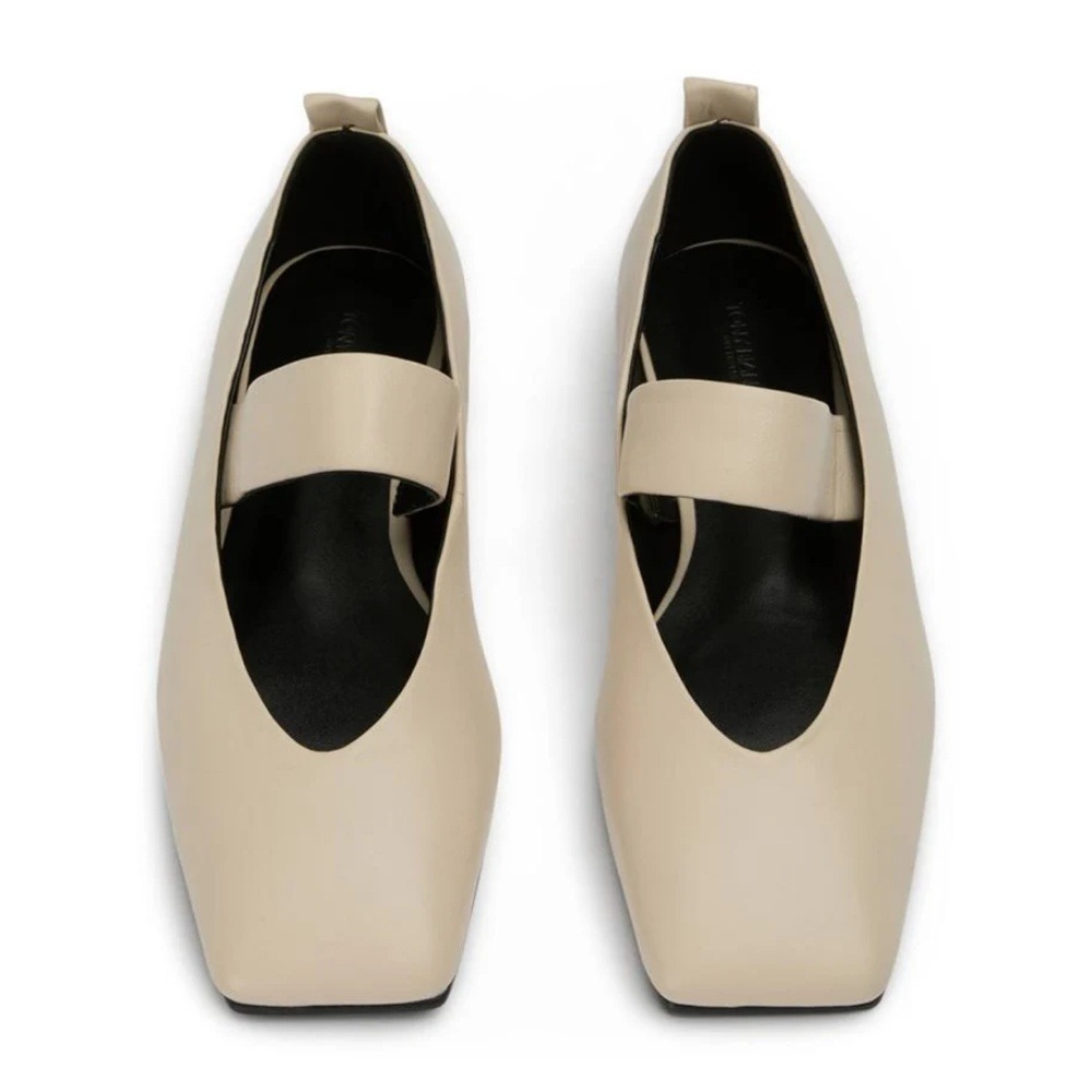 Tony Bianco Hawaii Flat 9 Vanilla Nappa Leather Square Toe Mary Jane